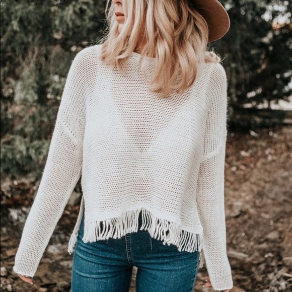 Show Me Your MuMu Sweaters - NWT [Show Me Your Mumu] Frida Fringe Knit Sweater